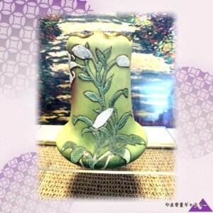 【ビーズがにじむ草の影】オールドノリタケ コラレン 花文 花瓶 金彩
