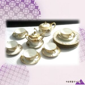 【金で結ぶもてなしの卓】オールドノリタケ 金彩 ティーセット 十八点