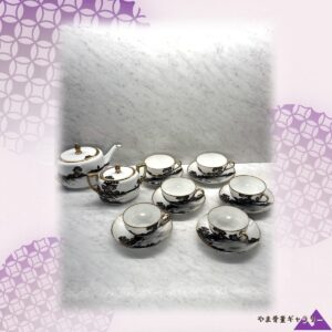 【墨色の風景をめぐらす茶器】オールドノリタケ 風景文 ティーセット 金彩