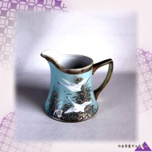 【葦原を翔つ白鳥】オールドノリタケ 金盛 フライングスワン クリーマー ジュエル装飾
