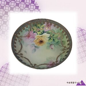 【金のレースに咲く薔薇】オールドノリタケ ジュエル装飾 薔薇文 高台鉢 金彩