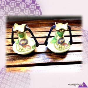 【掌におさまる青の双子】オールドノリタケ コラレン 草花文 双耳花瓶 一対