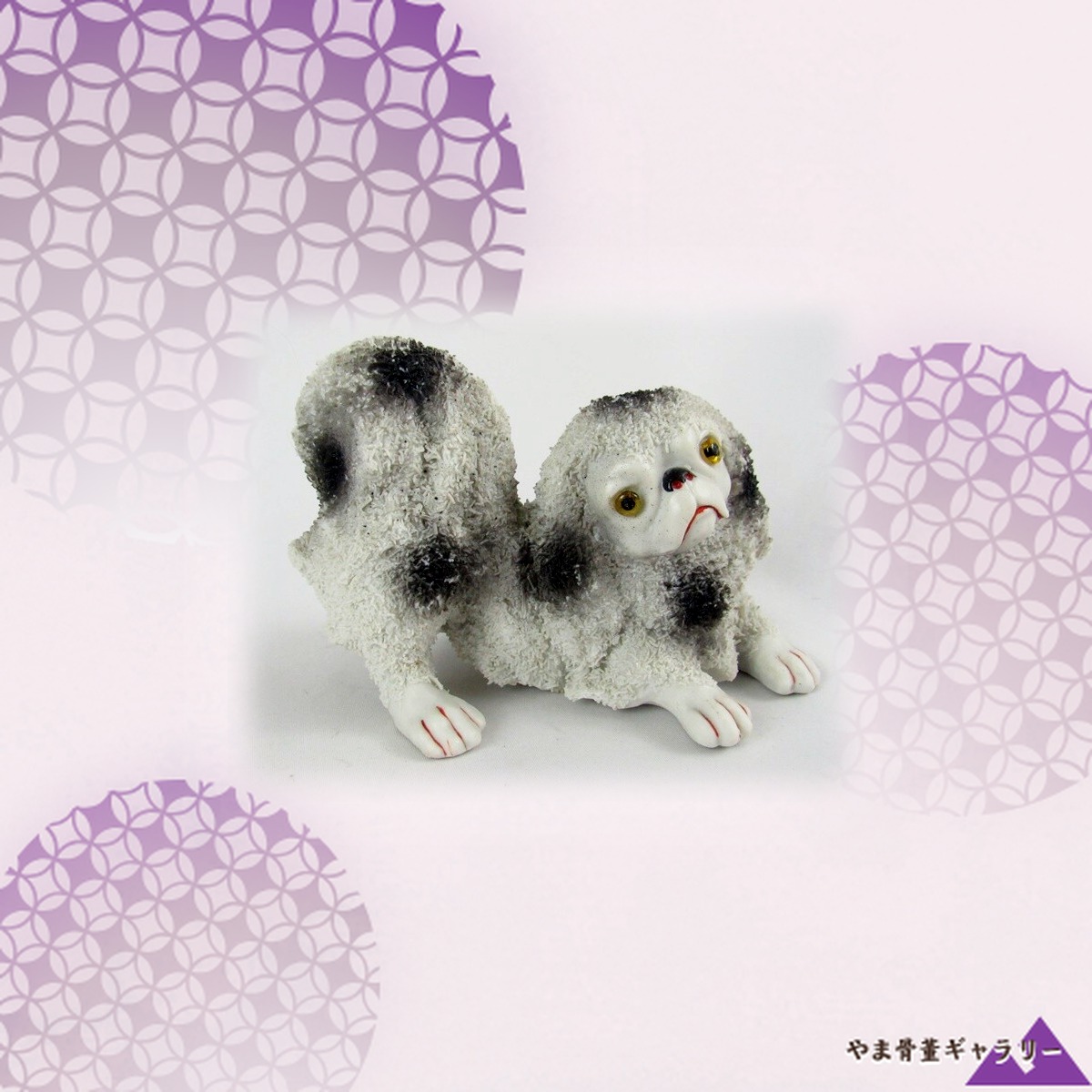 【ふわりとした毛並みの仔犬】オールドノリタケ コラレン 狆 置物