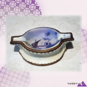 【椰子と帆影の異国の渚】オールドノリタケ 風景文 小皿