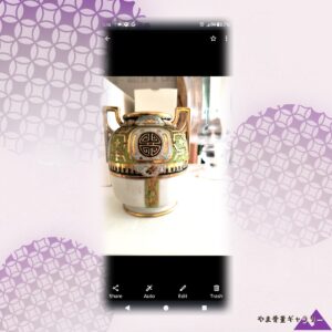 【緑地に金の寿めぐる】オールドノリタケ 寿文 双耳花瓶 金彩
