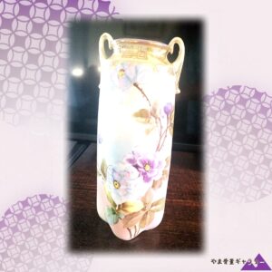 【薄紫の野ばらが香る】オールドノリタケ 薔薇文 双耳花瓶 金彩