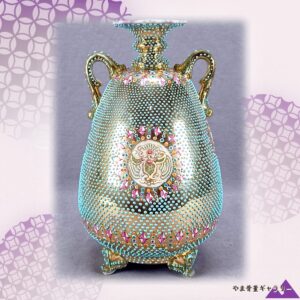 【ターコイズの粒に咲く蘭】オールドノリタケ ビーディング 蘭文 双耳花瓶 金彩