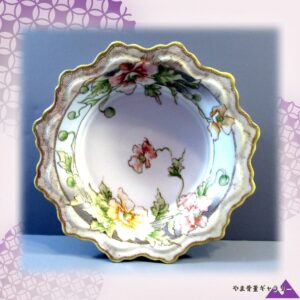 【籠目の金にひらく芥子】オールドノリタケ 芥子文 飾鉢 金彩 ビーディング