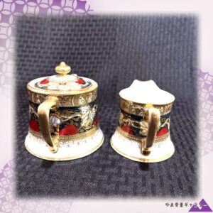 【金襴の蔦が実を抱く】オールドノリタケ 金盛 木の葉文 クリーマー シュガー 金彩