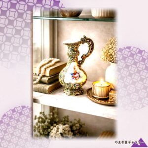【彩り盛上にしのぶ花】オールドノリタケ 盛上 花文 水差