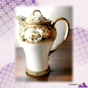 【金彩の蔓が宴をくゆらす】オールドノリタケ 金盛 花唐草文 チョコレートポット 金彩