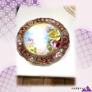 【金に縁どる薔薇の窓】オールドノリタケ 金盛 薔薇文 飾皿