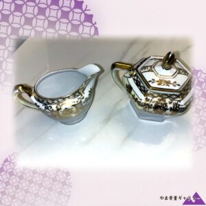【白磁にきらめく金の蔓】オールドノリタケ 金盛 花文 蓋物 クリーマー