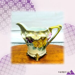 【掌の薔薇に金の縁取り】オールドノリタケ ビーディング 薔薇文 水差 金彩