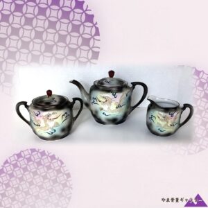 【霞のなかを龍が翔ける】オールドノリタケ 盛上 ドラゴンウェア 龍文 ティーセット