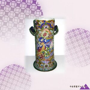 【極彩色に集う宮廷の人々】オールドノリタケ 盛上 人物文 双耳花瓶 金彩