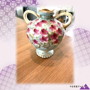 【灯りに咲き満ちる桜】オールドノリタケ 金盛 桜文 両耳花瓶 金彩