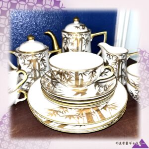 【金で描く竹林の風】オールドノリタケ 金彩 竹文 ティーセット 十七点