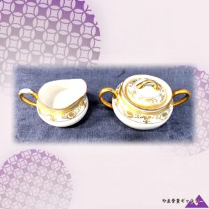 【金の蔓がめぐる卓の器】オールドノリタケ 金彩 クリーマー シュガー 蓋付