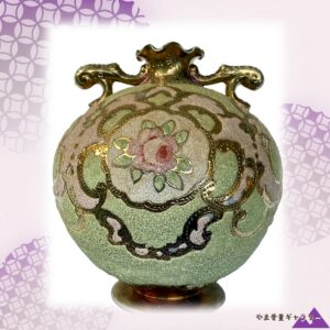 【薔薇に降りる金の露】オールドノリタケ コラレン 薔薇文 花瓶 金彩
