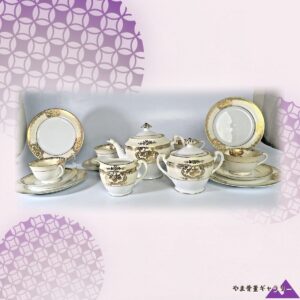 【象牙地に咲く金の花】オールドノリタケ 金彩 花文 ティーセット