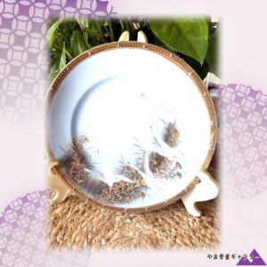 【白鳥が金の葦を発つ】オールドノリタケ フライングスワン 盛上 飾皿 金彩