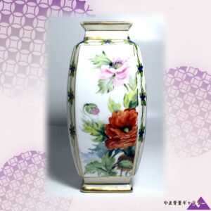 【芥子が四面に咲きのぼる】オールドノリタケ 芥子文 花瓶 金彩