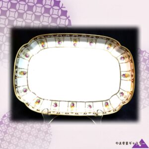 【卓上を流れる金の彩り】オールドノリタケ 金盛 花文 トレイ 金彩