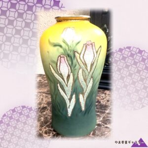 【特許印が証す明治の粒】オールドノリタケ コラレン 花文 花瓶 金彩