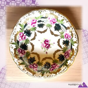 【薔薇の環がめぐる白磁】オールドノリタケ 金彩 薔薇文 飾鉢