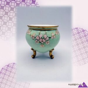 【青磁に咲く春のひとくさり】オールドノリタケ 金彩 花文 飾鉢