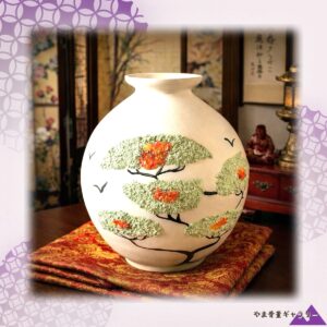 【粒で結ぶ松の影】コラレン 松文 花瓶