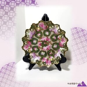 【透かし縁にめぐる薔薇】オールドニッポン 盛上 薔薇文 飾皿 透かし
