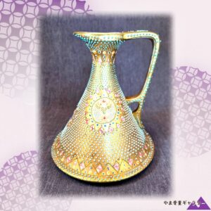 【宝石の海に翔ける鳳凰】オールドノリタケ ビーディング 鳳凰文 水注 金彩