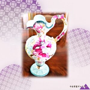 【白い盛上に咲く大輪】オールドノリタケ 盛上 芥子文 飾水注 金彩
