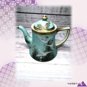 【水辺をわたる雁の群れ】オールドノリタケ 金盛 雁文 ティーポット