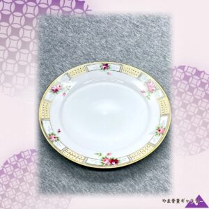 【金の格子に薔薇散らす】オールドノリタケ 金盛 薔薇文 飾皿 六枚