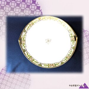 【金盛の縁に薔薇めぐる皿】オールドノリタケ 金盛 薔薇文 両耳飾皿 金彩