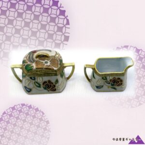 【金で象る抽象の花】オールドノリタケ 金盛 花文 クリーマー&シュガー 金彩