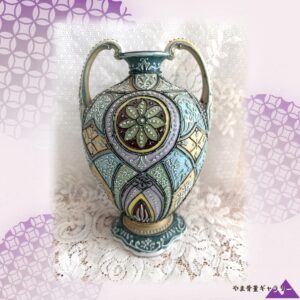 【盛上が編む彩りの綾】オールドノリタケ 盛上 花文 両耳花瓶