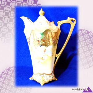 【金の瓔珞に蘭ゆれる】オールドノリタケ 金盛 ジュエル装飾 蘭文 チョコレートポット