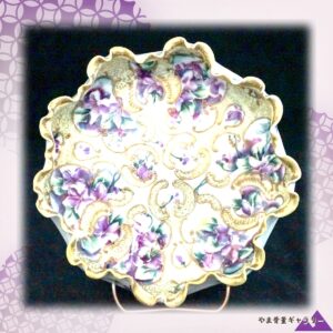 【金にゆれるすみれの波】オールドノリタケ 金盛 菫文 飾鉢 金彩