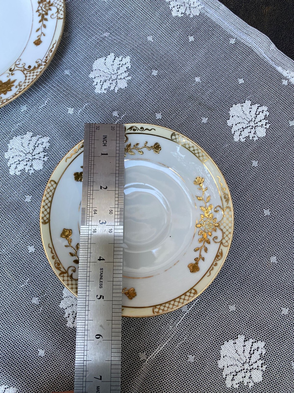 【金線がえがく静かな食卓】オールドノリタケ 金彩 唐草文 トリオ三点 カップ&ソーサー - 画像 (3)
