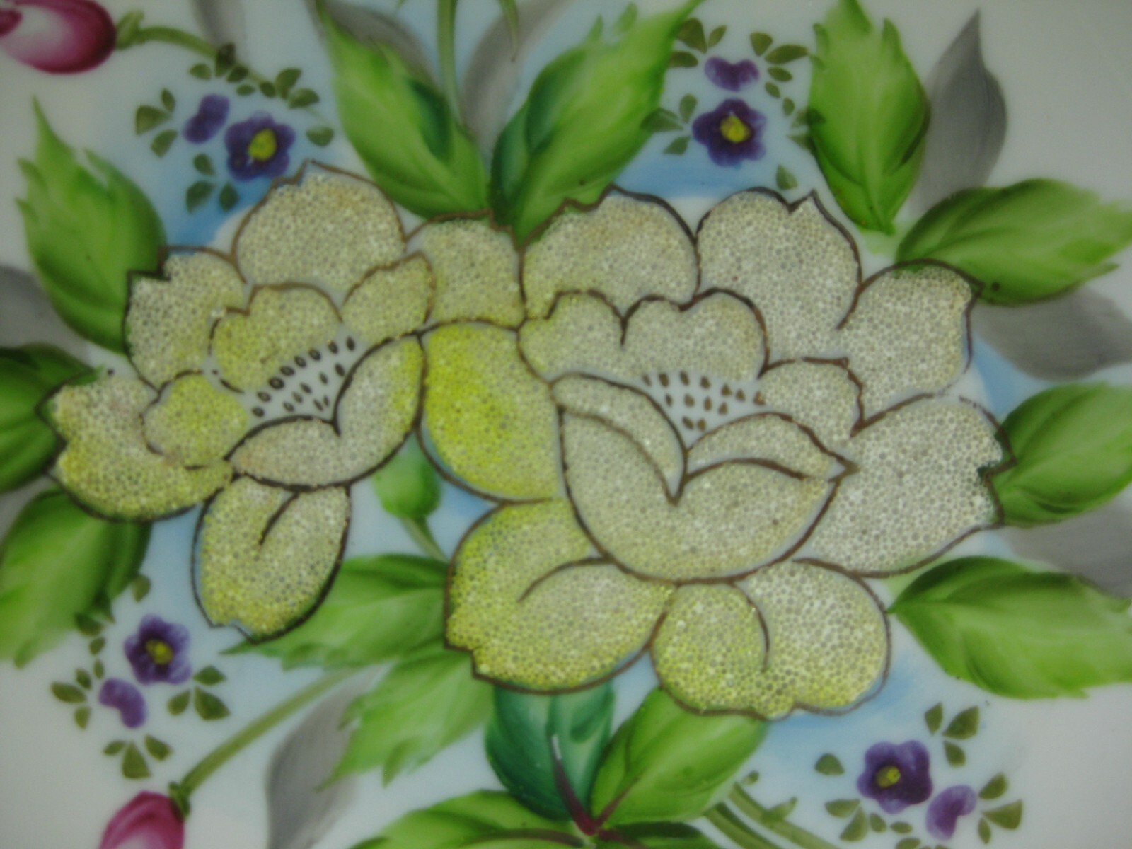 【花びらが砂金の粒で輝く】オールドノリタケ コラレン 花文 飾皿 4枚 金彩 - 画像 (3)