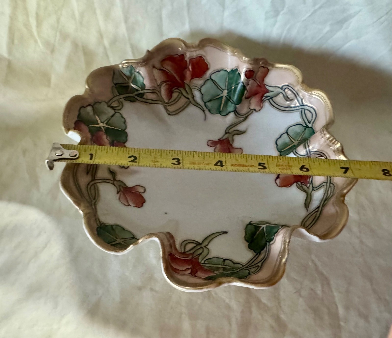 【金の蔓花が灯にゆれる】オールドノリタケ 金盛 花文 輪花鉢 金彩 - 画像 (3)