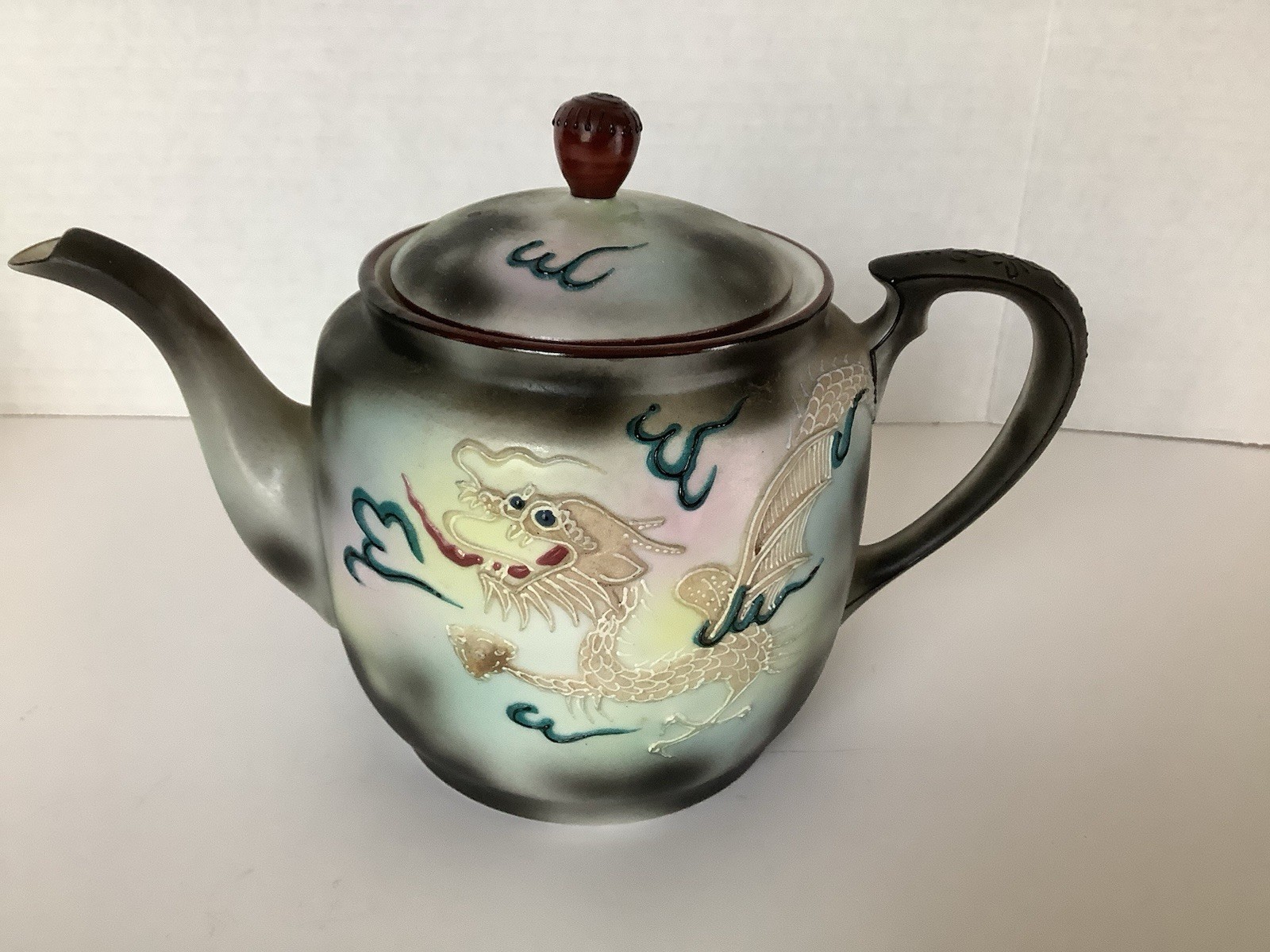 【霞のなかを龍が翔ける】オールドノリタケ 盛上 ドラゴンウェア 龍文 ティーセット - 画像 (2)
