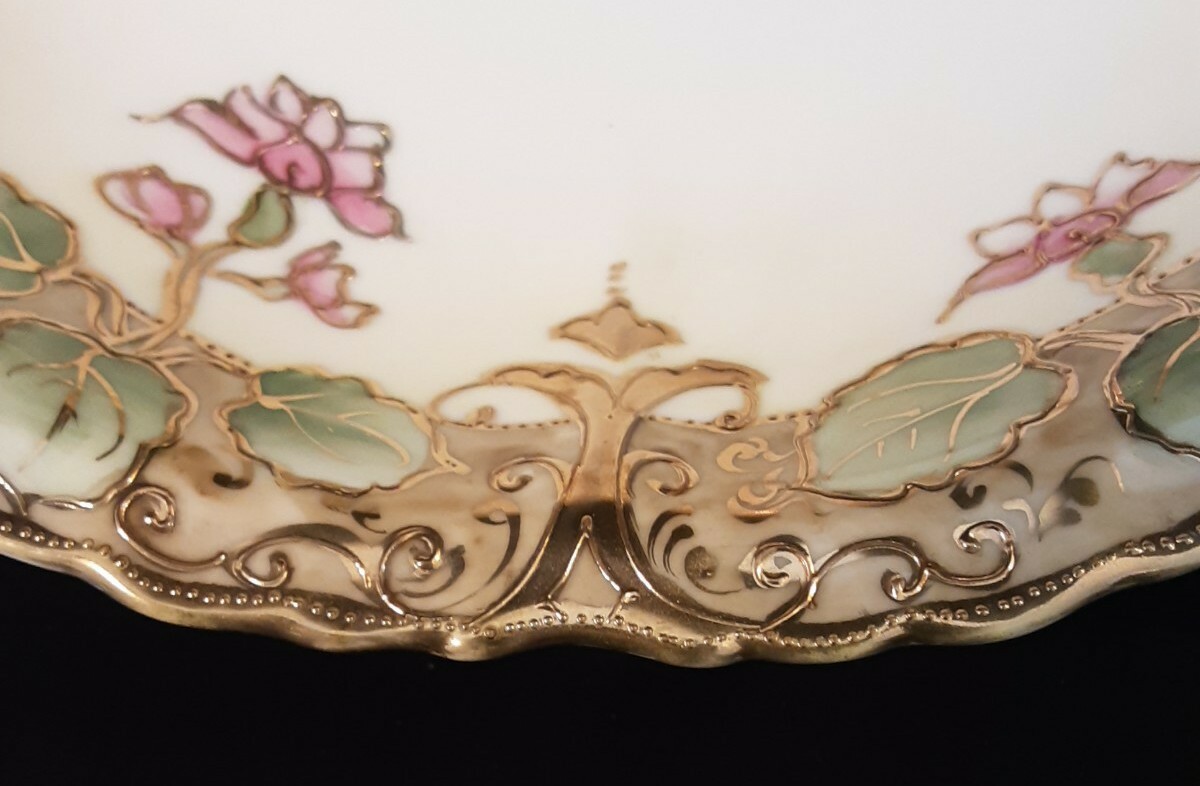 【金の蔓が花を編む】オールドノリタケ 金盛 花文 飾鉢 - 画像 (2)