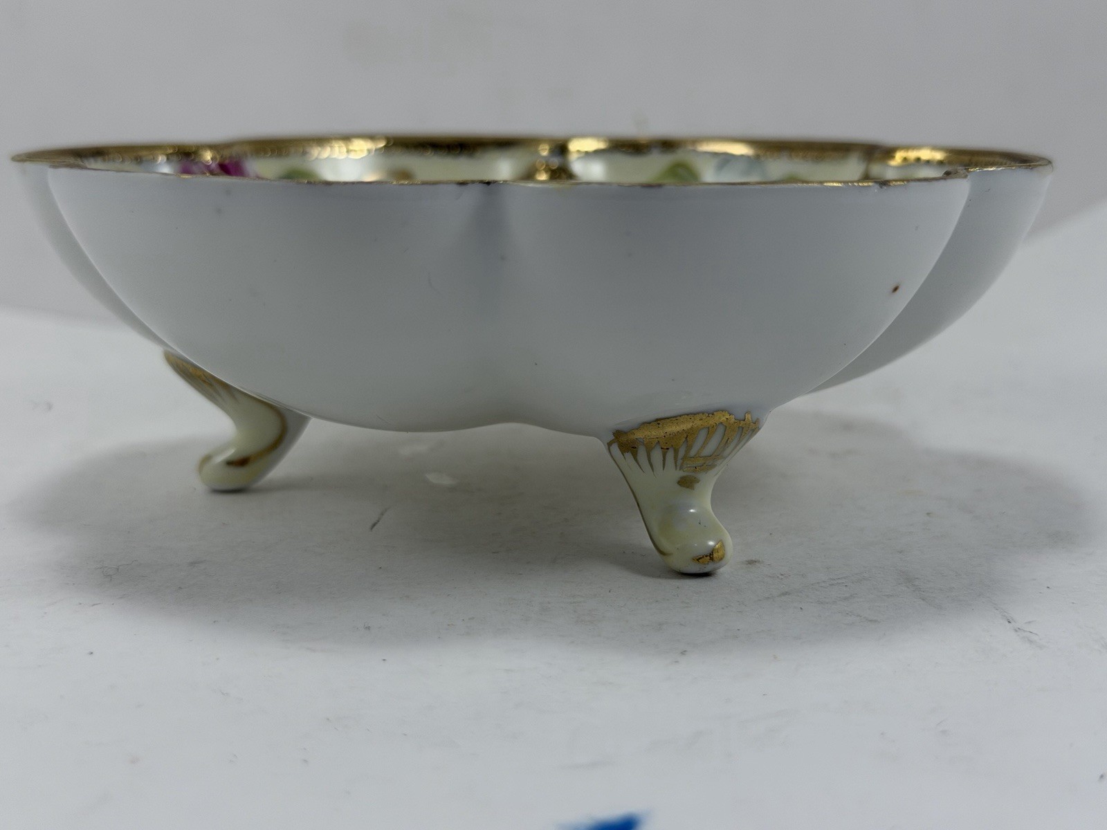 【金の蔓に抱かれる花】オールドノリタケ 金盛 薔薇文 足付鉢 金彩 - 画像 (2)