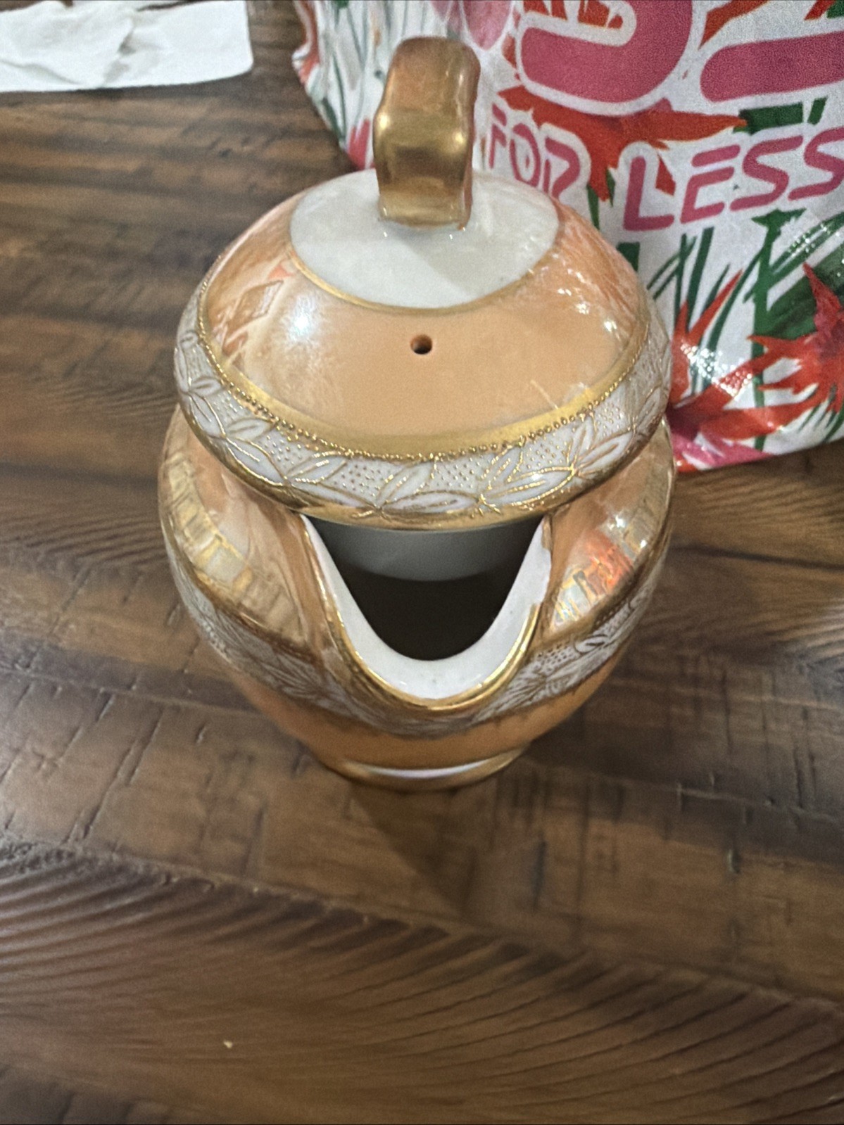 【掌にのる小さな宴】オールドノリタケ ラスター彩 盛上 クリーマー 金彩 - 画像 (3)