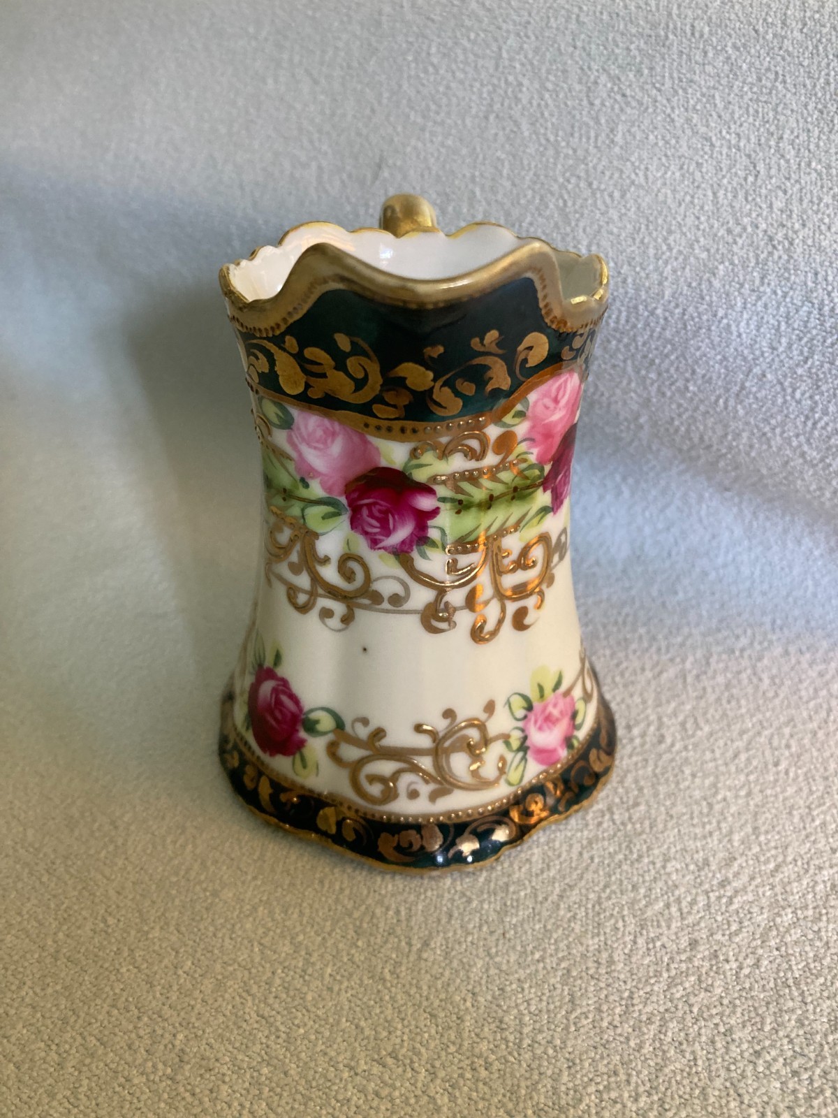 【金の蔓にからむ紅薔薇】オールドノリタケ 金彩 薔薇文 クリーマー - 画像 (3)